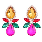 ( Color)earrings super claw chain Alloy diamond multilayer drop glass diamond occidental style exaggerating earrings wo