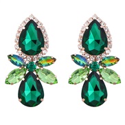 ( green)earrings super claw chain Alloy diamond multilayer drop glass diamond occidental style exaggerating earrings wo