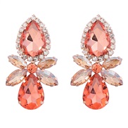 ( Rose Gold)earrings super claw chain Alloy diamond multilayer drop glass diamond occidental style exaggerating earring
