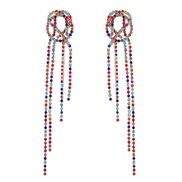 ( Color)earrings occidental style exaggerating fashion brief Alloy diamond Rhinestone long style tassel earrings woman 