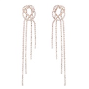 ( Gold)earrings occidental style exaggerating fashion brief Alloy diamond Rhinestone long style tassel earrings woman s