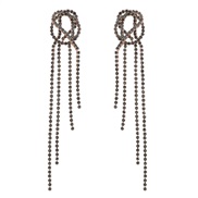 ( black)earrings occidental style exaggerating fashion brief Alloy diamond Rhinestone long style tassel earrings woman 