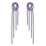 ( blue)earrings occidental style exaggerating fashion brief Alloy diamond Rhinestone long style tassel earrings woman s