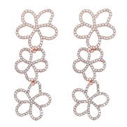 ( Gold)earrings occidental style exaggerating multilayer Alloy diamond hollow flowers earrings womanins wind super earr