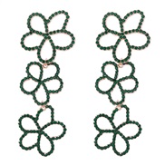 ( green)earrings occidental style exaggerating multilayer Alloy diamond hollow flowers earrings womanins wind super ear