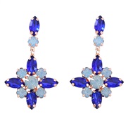 ( blue)fashion super Alloy diamond flowers earring occidental style fully-jewelled earrings woman Earring wind