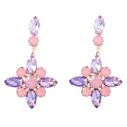 ( pink and purple )fashion super Alloy diamond flowers earring occidental style fully-jewelled earrings woman Earring w