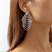 ( White K)E occidental style retro layer claw chain earrings  elegant creative Rhinestone tassel earring