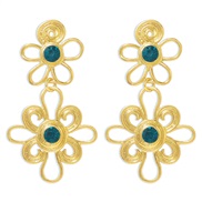 (gold +)E medium wind elegant palace earring vintage retro samll hollow flowers earrings woman