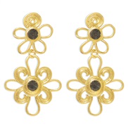 (gold + Black )E medium wind elegant palace earring vintage retro samll hollow flowers earrings woman