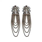 ( gray)occidental style wind color claw chain tassel earring  Autumn and Winter all-Purpose Clothing long style earri