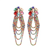 ( Color)occidental style wind color claw chain tassel earring  Autumn and Winter all-Purpose Clothing long style earri