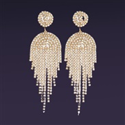 (butterfly  Silver Silver needle)occidental style diamond long style circle earrings temperament tassel claw chain full