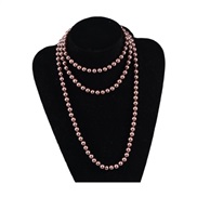 ( champagnelength  15) occidental stylemm glass imitate Pearl necklace woman style brief multilayer long style sweater 