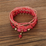 (BZ1772shenfen) occidental style Bohemia turquoise pendant color Irregular beads woman bracelet set