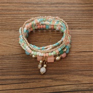 (BZ1772fenlan) occidental style Bohemia turquoise pendant color Irregular beads woman bracelet set