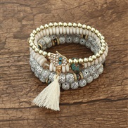 (BZ177 baise) occidental style eyes bracelet set woman Bohemian style tassel pendant beads