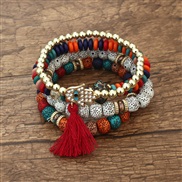 (BZ177 hongcai) occidental style eyes bracelet set woman Bohemian style tassel pendant beads
