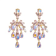 ( white)occidental style fashion geometry colorful diamond long style earring palace wind personality retro flowers ear