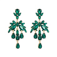 ( green)occidental style fashion geometry colorful diamond long style earring palace wind personality retro flowers ear