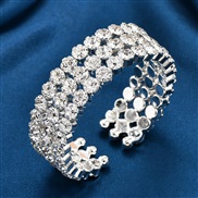 fashion Metal concise three row diamond temperament opening bangle