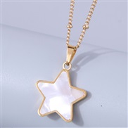 fashion sweetOL concise lucky Star titanium steel woman personality necklace