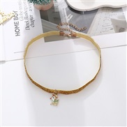 (NZ2682huangse) occidental style christmas leather chain woman deer snowflake Metal pendant woman necklace