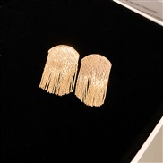 ( Silver needle  Gold)silver occidental style exaggerating tassel earrings Metal personality high temperament ear stud 