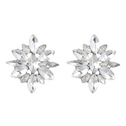 ( white)earrings fashion colorful diamond seriesins wind Alloy diamond flowers earrings woman occidental style ear stud