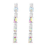 (AB)earrings fashion colorful diamond series Alloy diamond long style earrings woman occidental style temperament earri