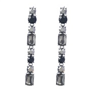 ( black)earrings fashion colorful diamond series Alloy diamond long style earrings woman occidental style temperament e