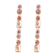 ( Gold)earrings fashion colorful diamond series Alloy diamond long style earrings woman occidental style temperament ea