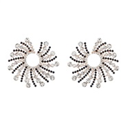 ( black)earrings super colorful diamond Alloy diamond Rhinestone color sun flower earrings woman occidental style exagg
