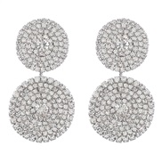( Silver)earrings super claw chain multilayer Round Alloy diamond Rhinestone earrings woman occidental style super Earr