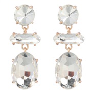 ( white)earrings fashion colorful diamond Alloy diamond multilayer geometry earrings woman occidental style fully-jewel