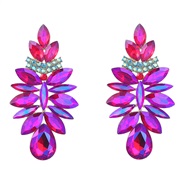 ( rose Red)earrings fashion colorful diamond Alloy diamond flowers fully-jewelled earrings woman occidental style ear s