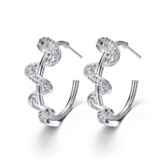 ( white)Korea wind samll snake Earring fashion  fashion snake surround zircon buckle  earrings