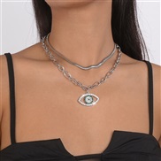 ( White K) exaggerating temperament eyes hollow fully-jewelled chain  samll wind wind necklace