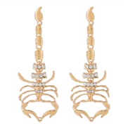 ( Gold)E exaggerating black geometry embed earrings  creative Rhinestone long style earring