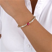 ( rose Red) elegant retro Ladies wind love Rhinestone bracelet  creative claw chain geometry fashion bangle