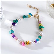 ( ColorPearl  Bracelet) Irregular gravel Pearl bracelet  natural crystal stone bracelet woman