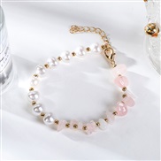 ( PinkPearl  Bracelet) Irregular gravel Pearl bracelet  natural crystal stone bracelet woman