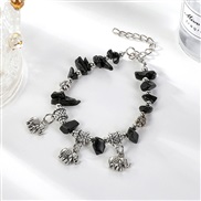 ( black Bracelet) Colorful gravel bracelet  natural crystal samll gravel bracelet elasticity lady