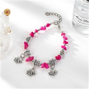 ( rose Red Bracelet) Colorful gravel bracelet  natural crystal samll gravel bracelet elasticity lady