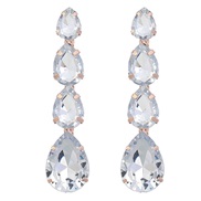 ( white)earrings occidental style exaggerating temperament multilayer drop glass diamond earring woman super claw chain