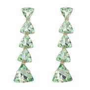 (Ligh green )earrings occidental style exaggerating temperament multilayer triangle glass diamond earring woman super c