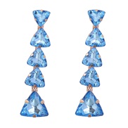 ( light blue )earrings occidental style exaggerating temperament multilayer triangle glass diamond earring woman super 