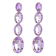 (purple)earrings occidental style exaggerating temperament multilayer Round glass diamond earring woman super claw chai