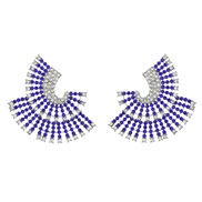 ( blue)earrings super colorful diamond Alloy diamond multilayer sun flower geometry earrings woman occidental style exa