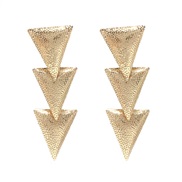 ( Gold)occidental style geometry samll triangle splice long style earring  fashion retro gold  F